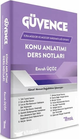 Güvence İcra Müdür ve Yardımcılığı Konu Anlatımı Ders Notları 