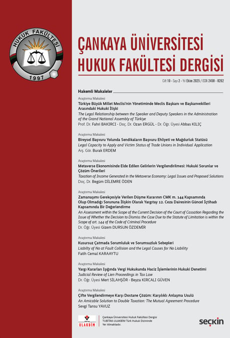 Çankaya Üniversitesi Hukuk Fakültesi Dergisi Cilt:10 Sayı:2 Ekim 2025 Prof. Dr. Cemal Oğuz 