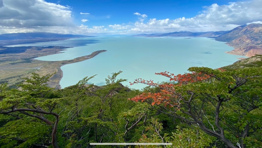 Visual do Paso Huemul para o Lago Viedma
