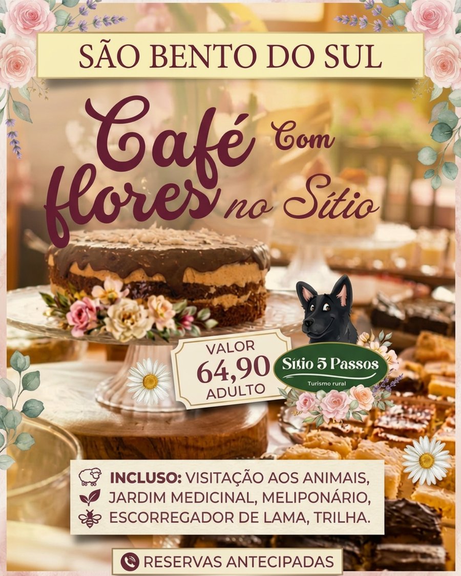 Café Colonial com Flores