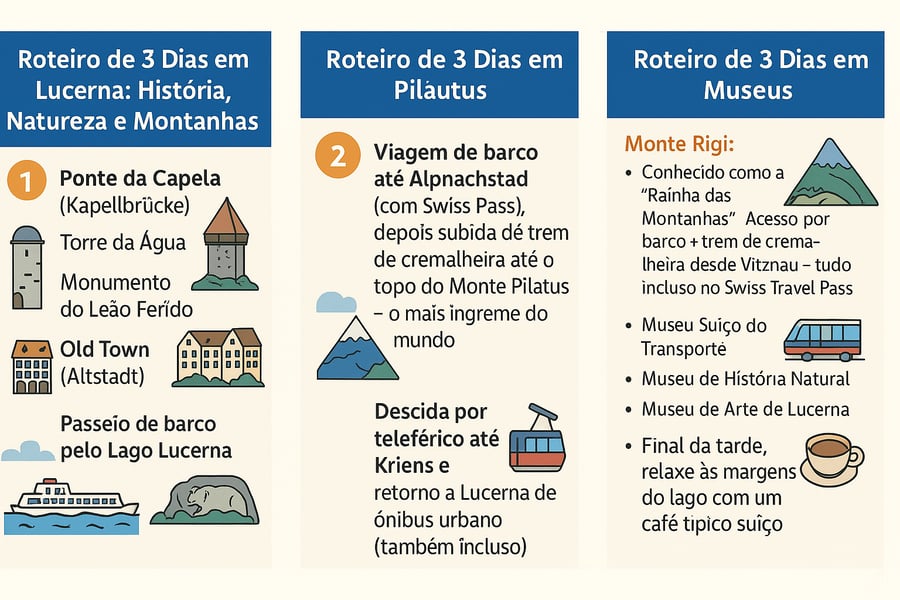 Descubra Lucerna: Roteiro de 3 Dias na Pitoresca Cidade Suíça Repleta de História