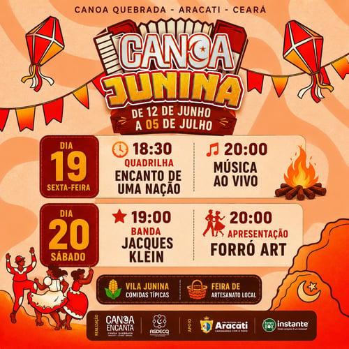 Programação Completa da Vila Canoa Junina: Música, Dança e Comidas Típicas Juninas