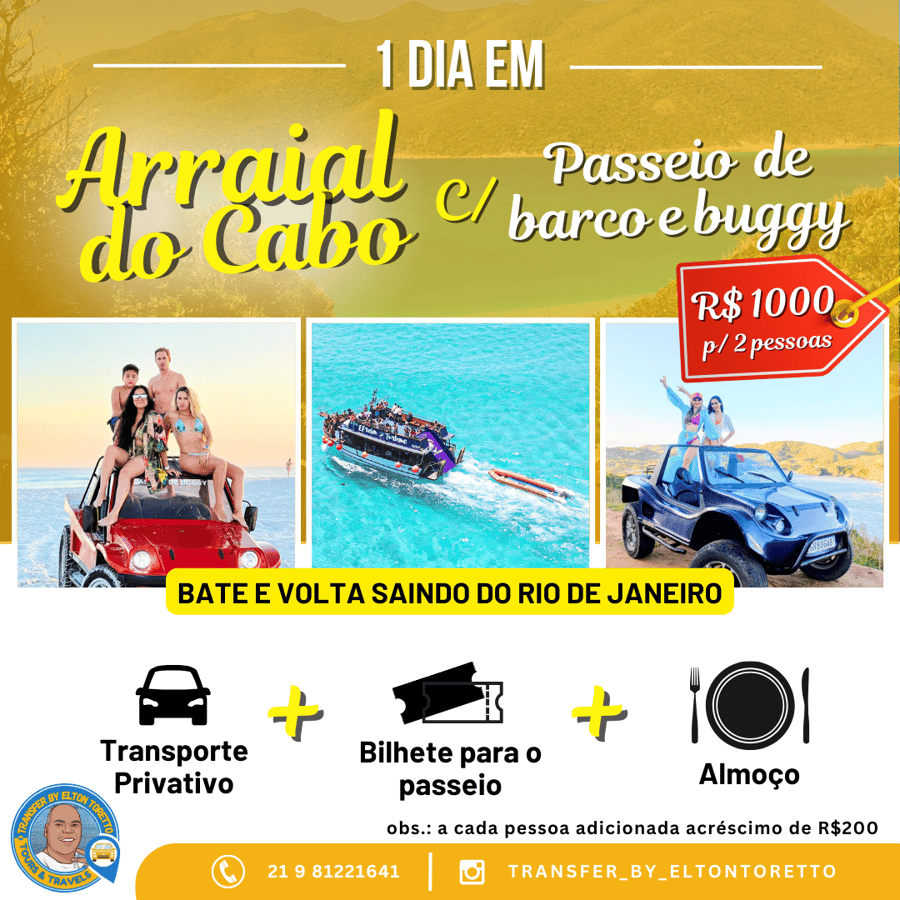 Transfer Rio de Janeiro para Arraial do Cabo