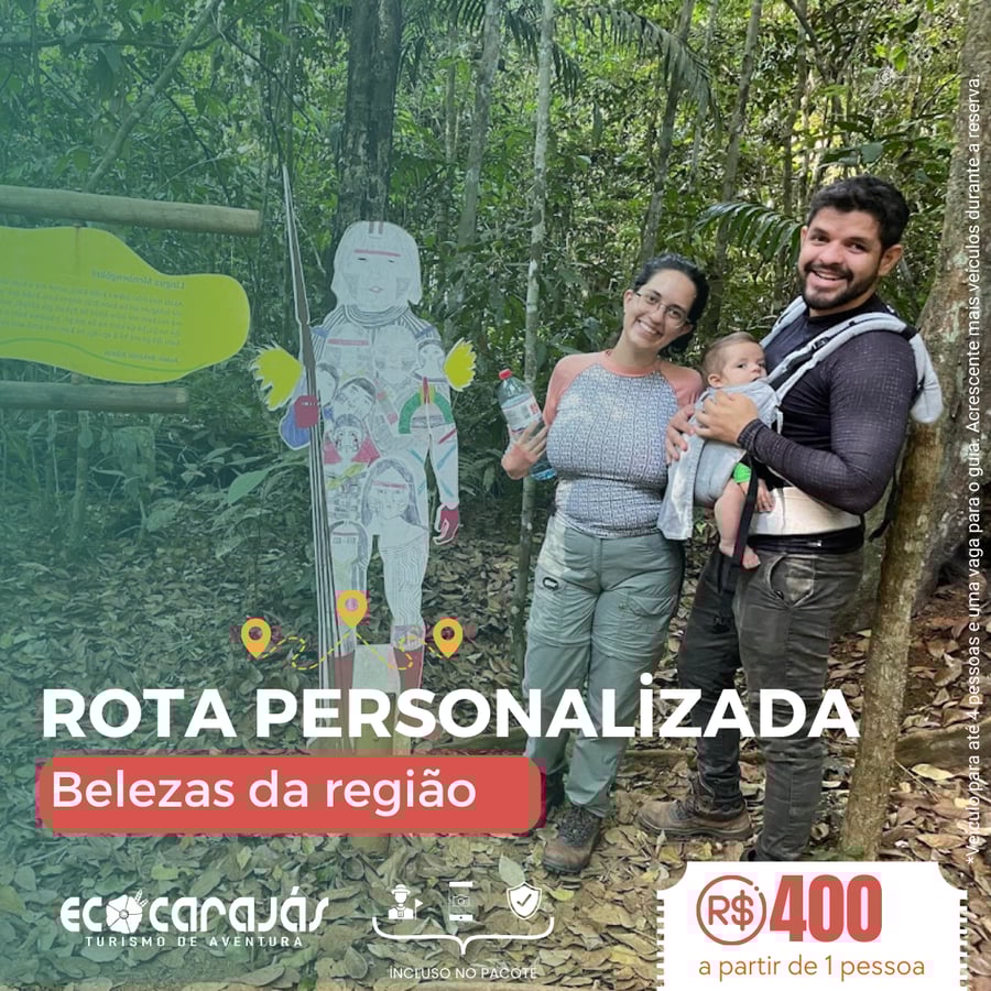 Dedicamos um guia especializado que te conduzirá a uma imersão nas belezas naturais e história do sudeste paraense. No conforto do seu próprio veículo, a programação vai se adaptar ao seu ritmo e necessidades. Escolha o melhor roteiro e finalize os detalhes com nossa equipe.
