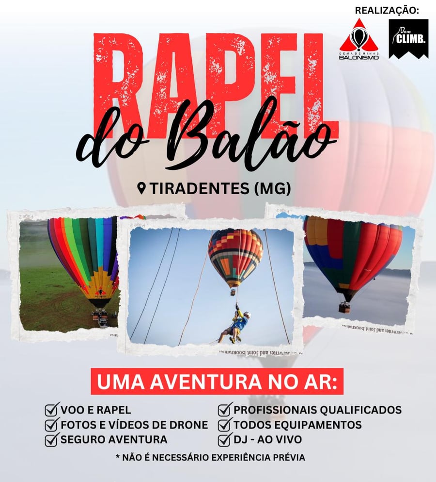 Rapel no balão em Tiradentes