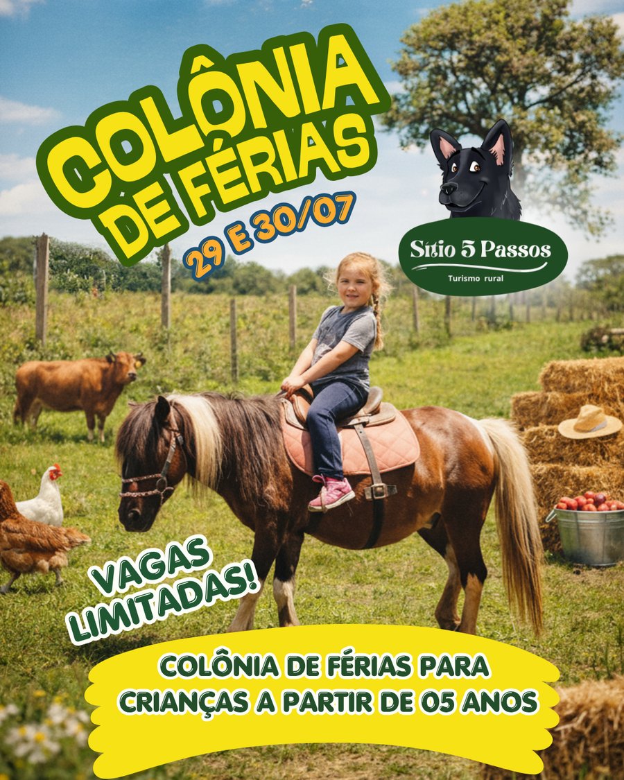 INGRESSO VISITAÇÃO MEIO PERÍODO + PASSEIOS SÍTIO 5 PASSOS
