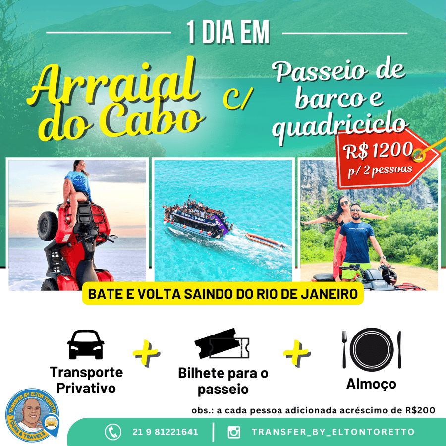 Transfer Rio de Janeiro para Arraial do Cabo