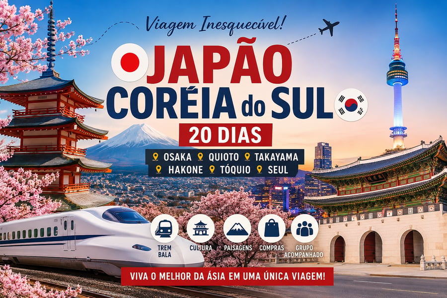 Japão e Coreia do Sul  roteiro Completo de 20 Dias