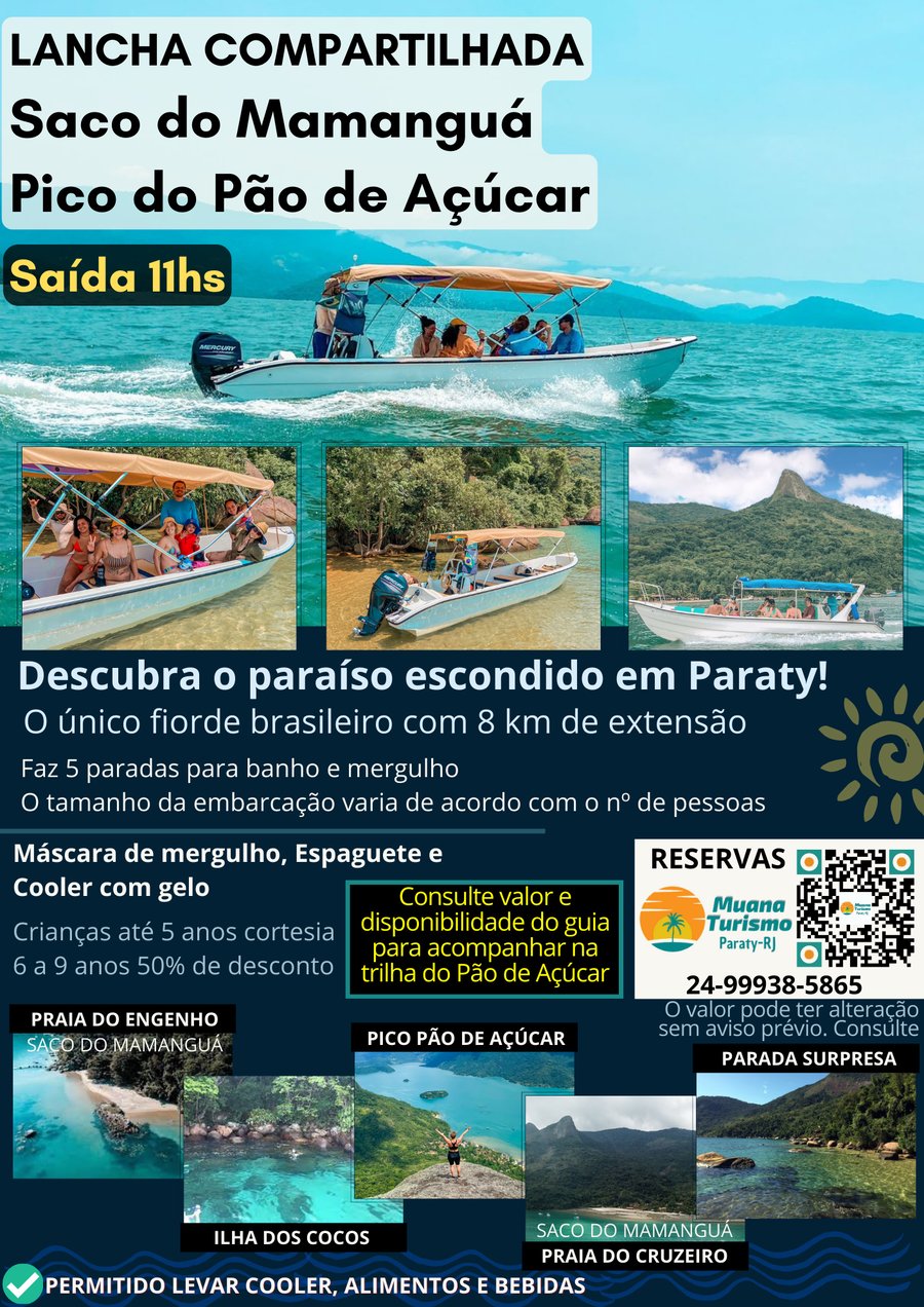 Conheça os encantos do Saco do Mamanguá, o único fiorde tropical do mundo, em um passeio de lancha compartilhada que promete aventura, beleza natural e momentos inesquecíveis.