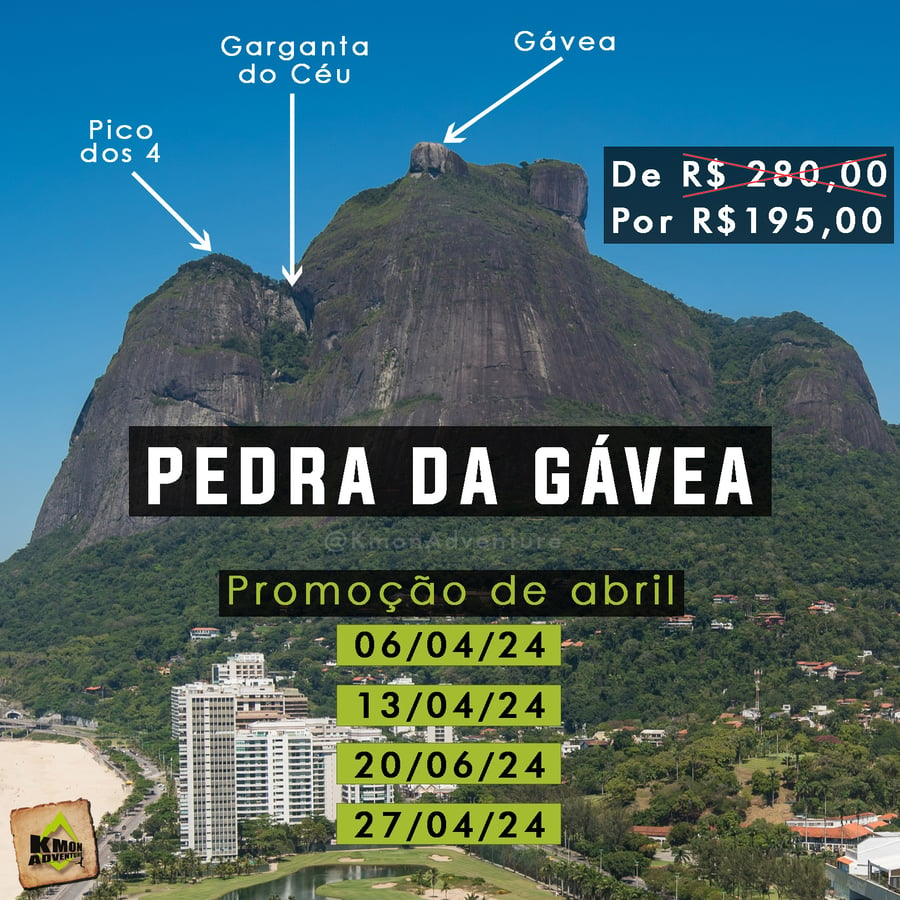 TRILHA PEDRA DA GÁVEA (via P4) - FINS DE SEMANA