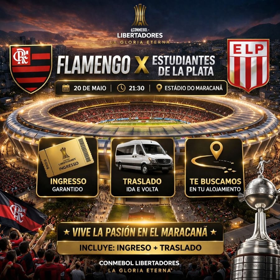 Vive una aventura única en el corazón del fútbol mundial en el emblemático estadio Maracaná, ubicado en la vibrante Río de Janeiro. Conocido como el templo del fútbol, ​​el Maracaná es uno de los estadios más famosos del mundo y ha sido sede de finales inolvidables, hogar de grandes ídolos y momentos que han marcado a generaciones. Más allá de ver un partido, te sumergirás en una emoción indescriptible, rodeado de miles de aficionados y cánticos apasionados, en una atmósfera única que solo Río de Janeiro puede ofrecer.  Con M Tours, tu experiencia en el Maracaná será segura y cómoda. Garantizamos tu entrada, te ofrecemos transporte de ida y vuelta y te recogemos directamente en tu hotel. Nuestro servicio personalizado estará a tu disposición durante toda la experiencia, para que disfrutes al máximo de este evento inolvidable. Déjate envolver por la magia del Maracaná y vive el fútbol como nunca imaginaste.  No te pierdas la oportunidad de ser parte de este espectáculo inolvidable. Reserva tu lugar ahora y pre