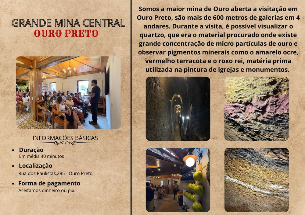 Mina de Ouro do século XVIII em Ouro Preto e Mariana - Mina Central