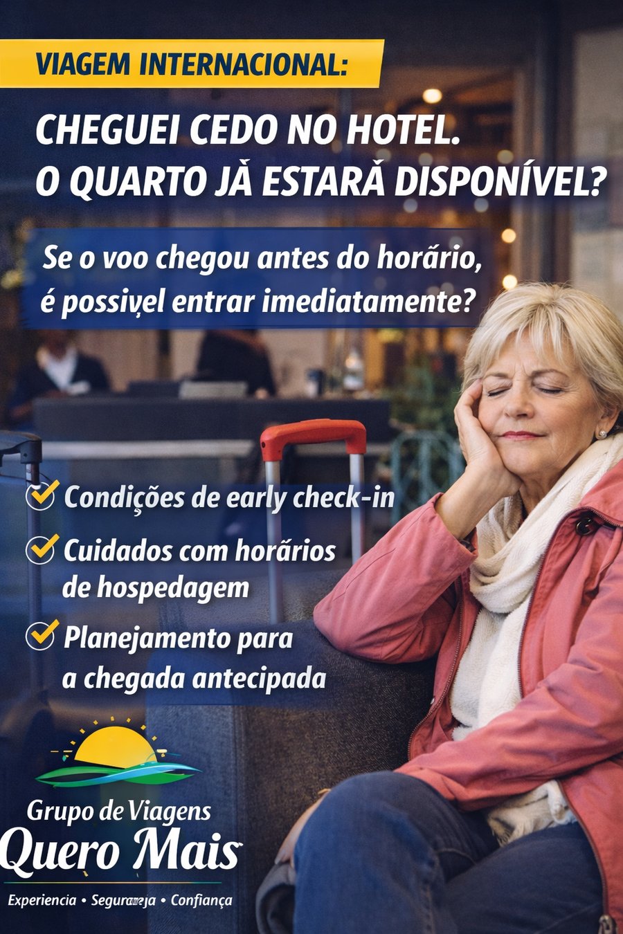 Horários de check-in e check-out em viagens internacionais