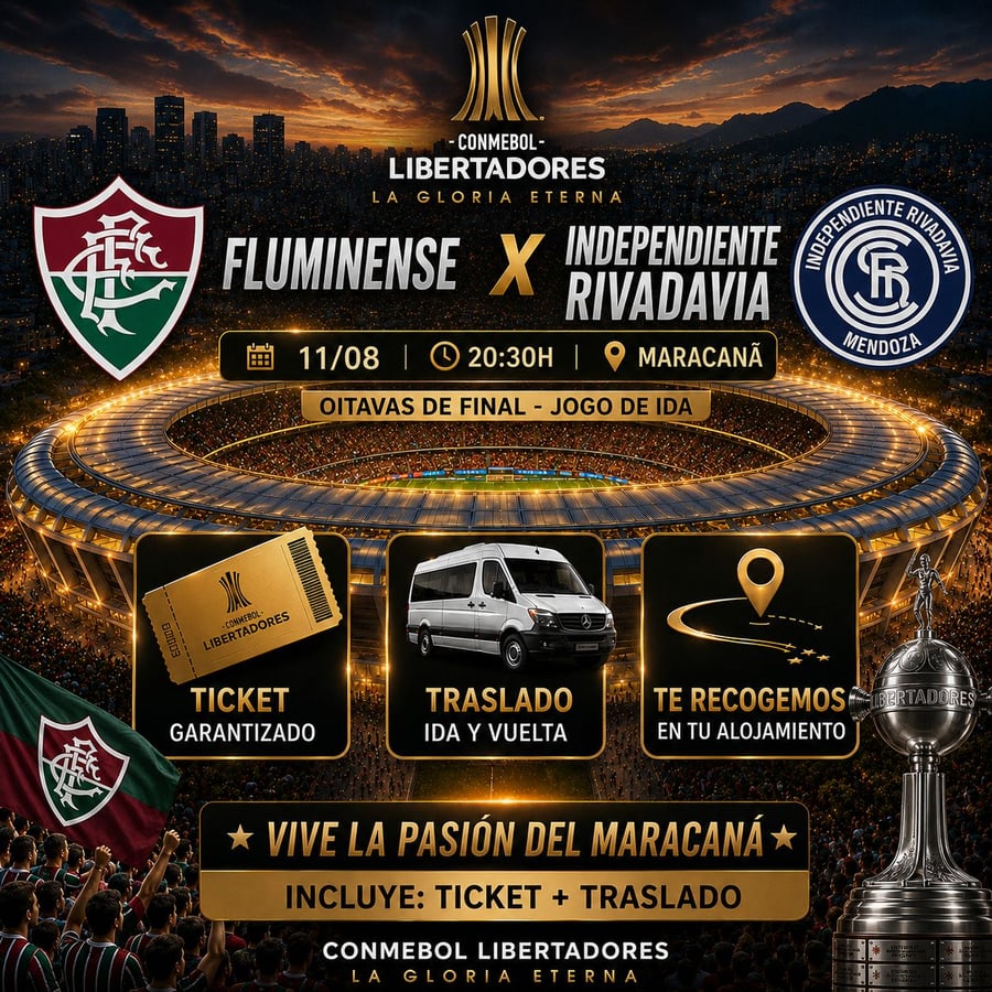 Vive una aventura única en el corazón del fútbol mundial en el emblemático estadio Maracaná, ubicado en la vibrante Río de Janeiro. Conocido como el templo del fútbol, ​​el Maracaná es uno de los estadios más famosos del mundo y ha sido sede de finales inolvidables, hogar de grandes ídolos y momentos que han marcado a generaciones. Más allá de ver un partido, te sumergirás en una emoción indescriptible, rodeado de miles de aficionados y cánticos apasionados, en una atmósfera única que solo Río de Janeiro puede ofrecer.  Con M Tours, tu experiencia en el Maracaná será segura y cómoda. Garantizamos tu entrada, te ofrecemos transporte de ida y vuelta y te recogemos directamente en tu hotel. Nuestro servicio personalizado estará a tu disposición durante toda la experiencia, para que disfrutes al máximo de este evento inolvidable. Déjate envolver por la magia del Maracaná y vive el fútbol como nunca imaginaste.  No te pierdas la oportunidad de ser parte de este espectáculo inolvidable. Reserva tu lugar ahora y pre