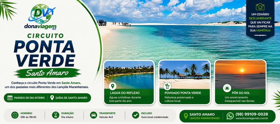 Lagoas de Ponta Verde em Santo Amaro. passeio nos Lençóis Maranhenses Dona Viagem SLZ
