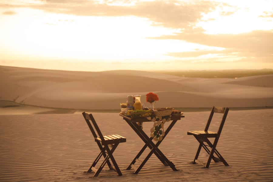Café da manhã nos Lençóis Maranhenses