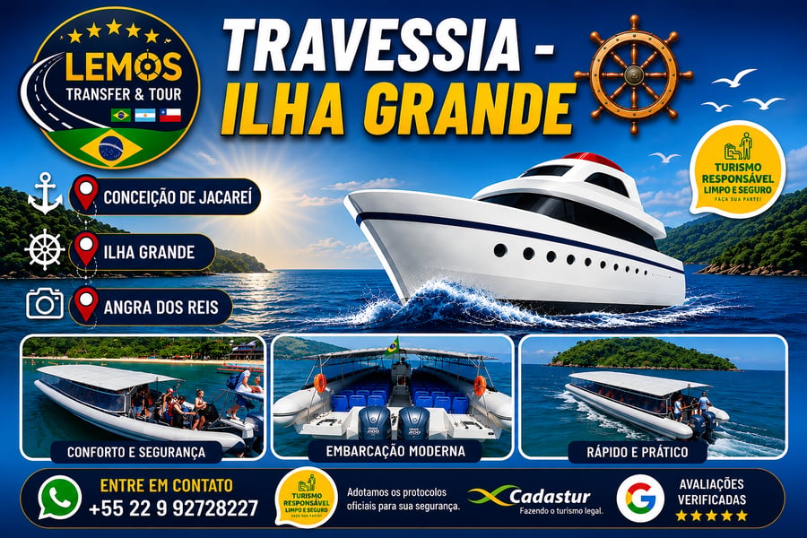 Travessia VIP saindo pela Marina do Condomínio Porto Real.A melhor, mais rápida e segura Travessia para Ilha Grande
