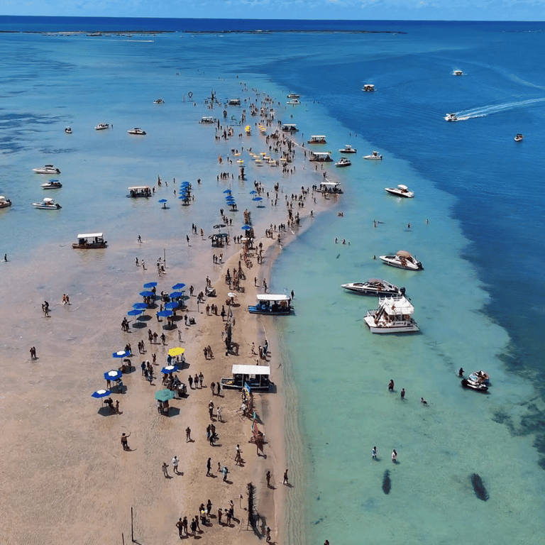 Vista aérea das piscinas naturais de Maragogi