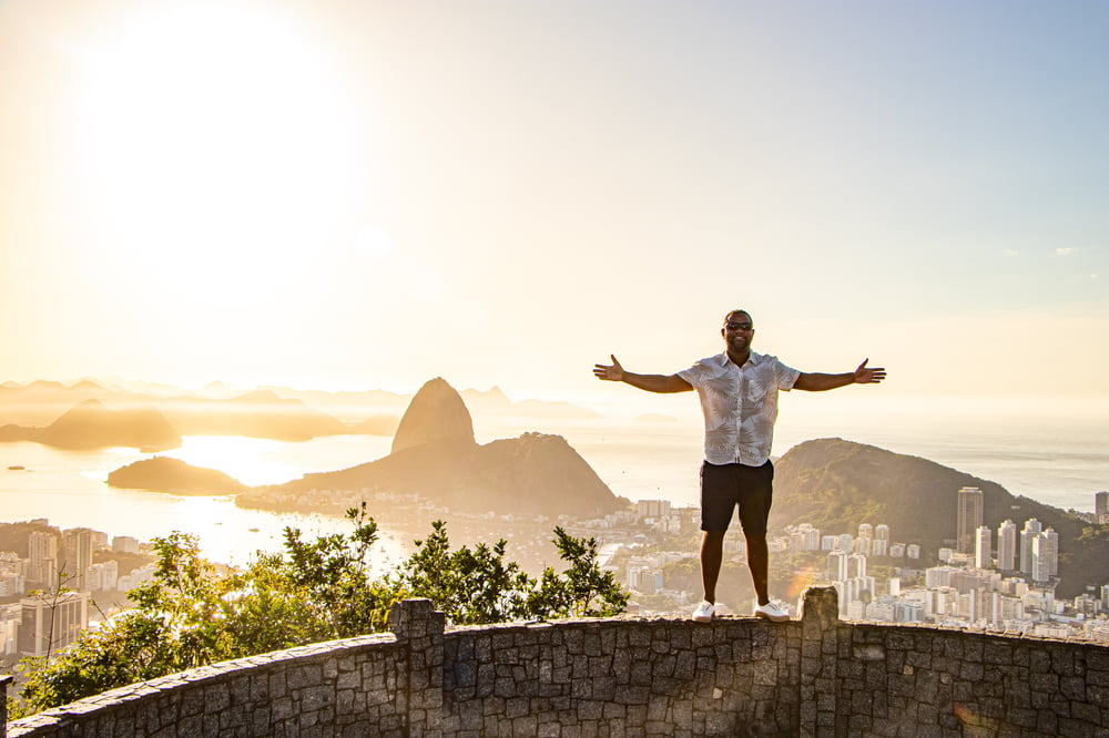 nascer do sol no Mirante Dona Marta