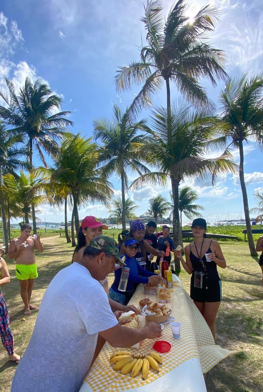 Café da manhã na praia da Guarderia