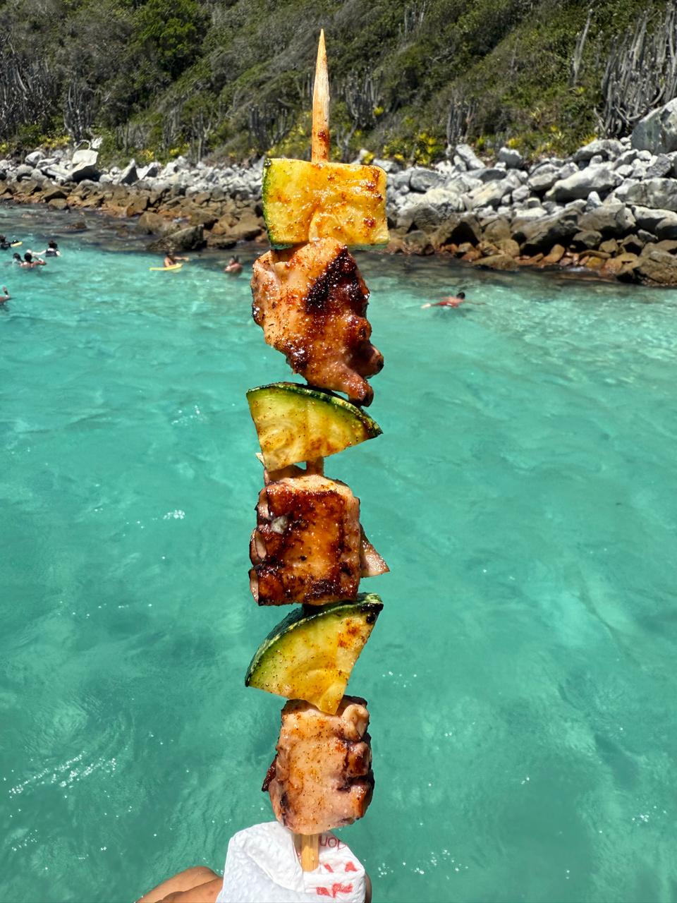 Espetos diversos inclusive frutos do mar