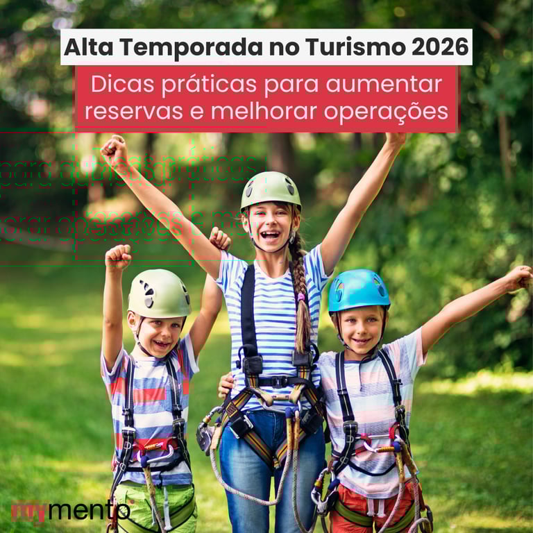 Crianças sorrindo e aproveitando um passeio turístico ao ar livre, representando experiências positivas durante a alta temporada.