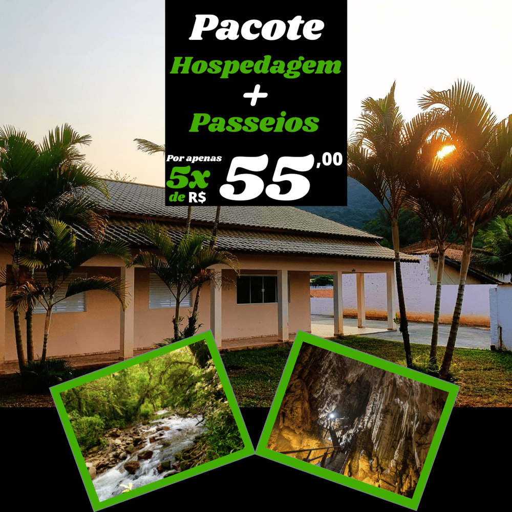 Pacote Passeio + Hospedagem no Hostel e Camping Taipas.