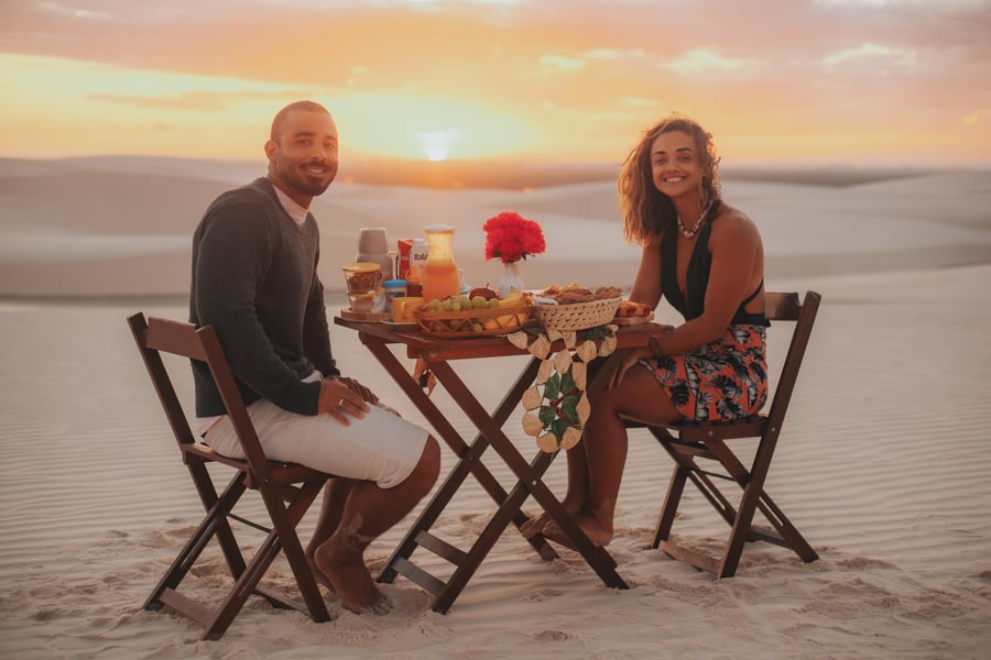 Café da manhã nos Lençóis Maranhenses