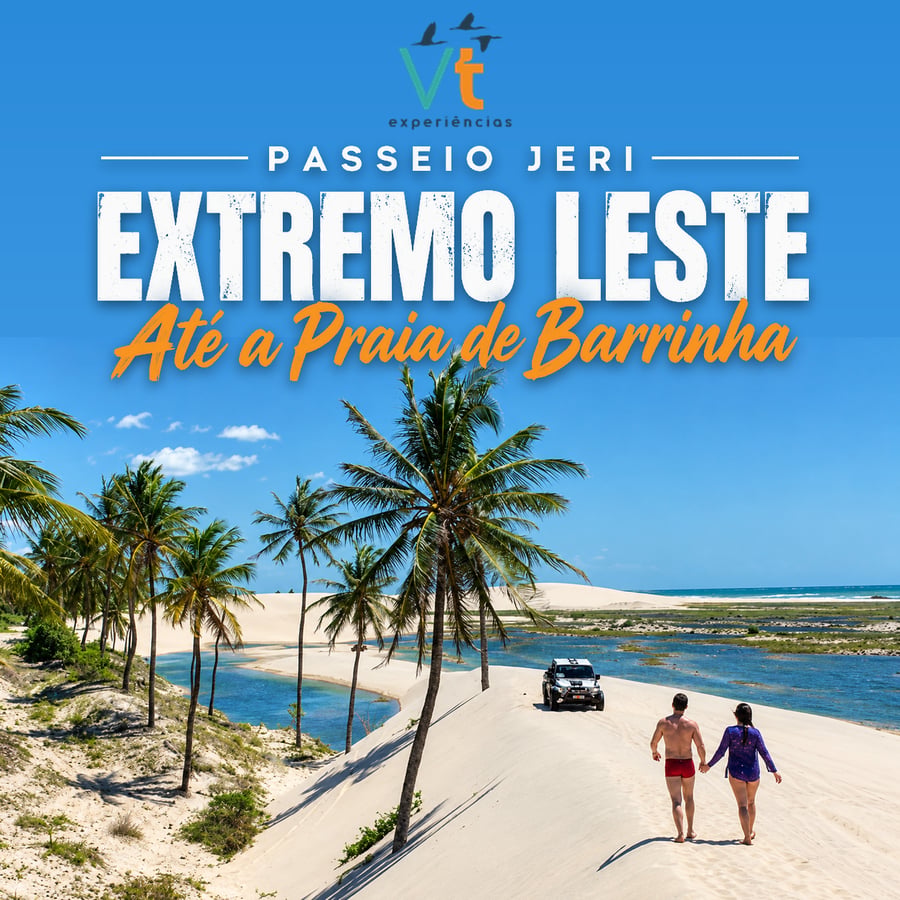 Passeio Extremo Leste de Jericoacoara (Ceará)É a versão estendida do tradicional circuito leste da Vila de Jericoacoara. O grande diferencial deste roteiro é que ele ultrapassa os limites habituais do Parque Nacional e leva você até o pacato vilarejo de Barrinha, no município vizinho de Acaraú.