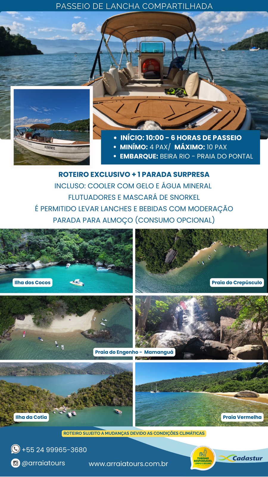 Passeio de Lancha Compartilhada em Paraty