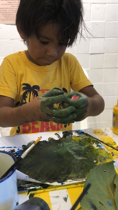 oficina de pintura para crianças, projeto IN RIBA DAS ARTES