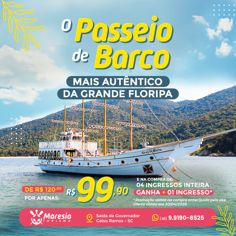 Promoção Passeio de Barco para Ilha de Anhatomirim - Abril de 2026