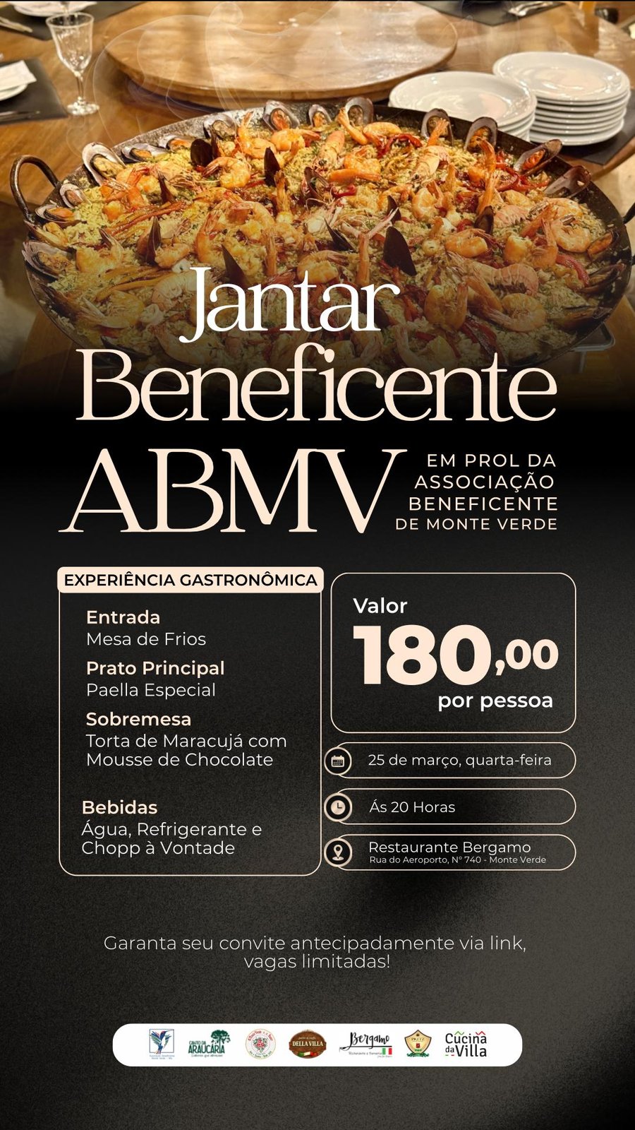 Jantar beneficente ABMV