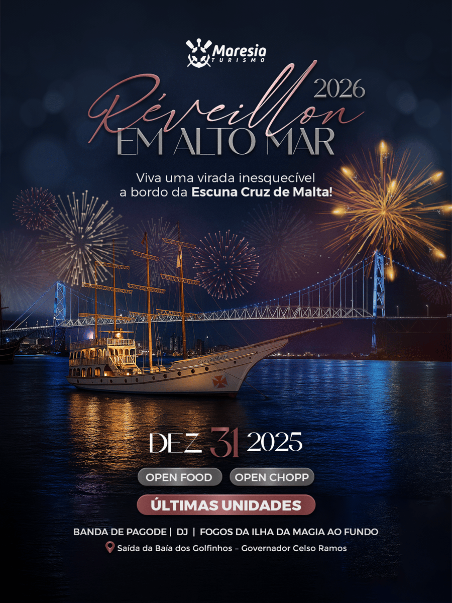 Virada do Ano em Alto Mar - de Baia dos Golfinhos a Beira mar de Floripa