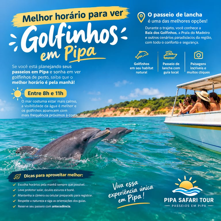 Qual o melhor horário para ver golfinhos em Pipa?