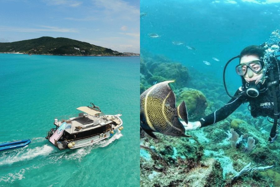  Combo Passeio de Barco e Mergulho de Cilindro em Arraial do Cabo – Experiência Completa para 2 Pessoas