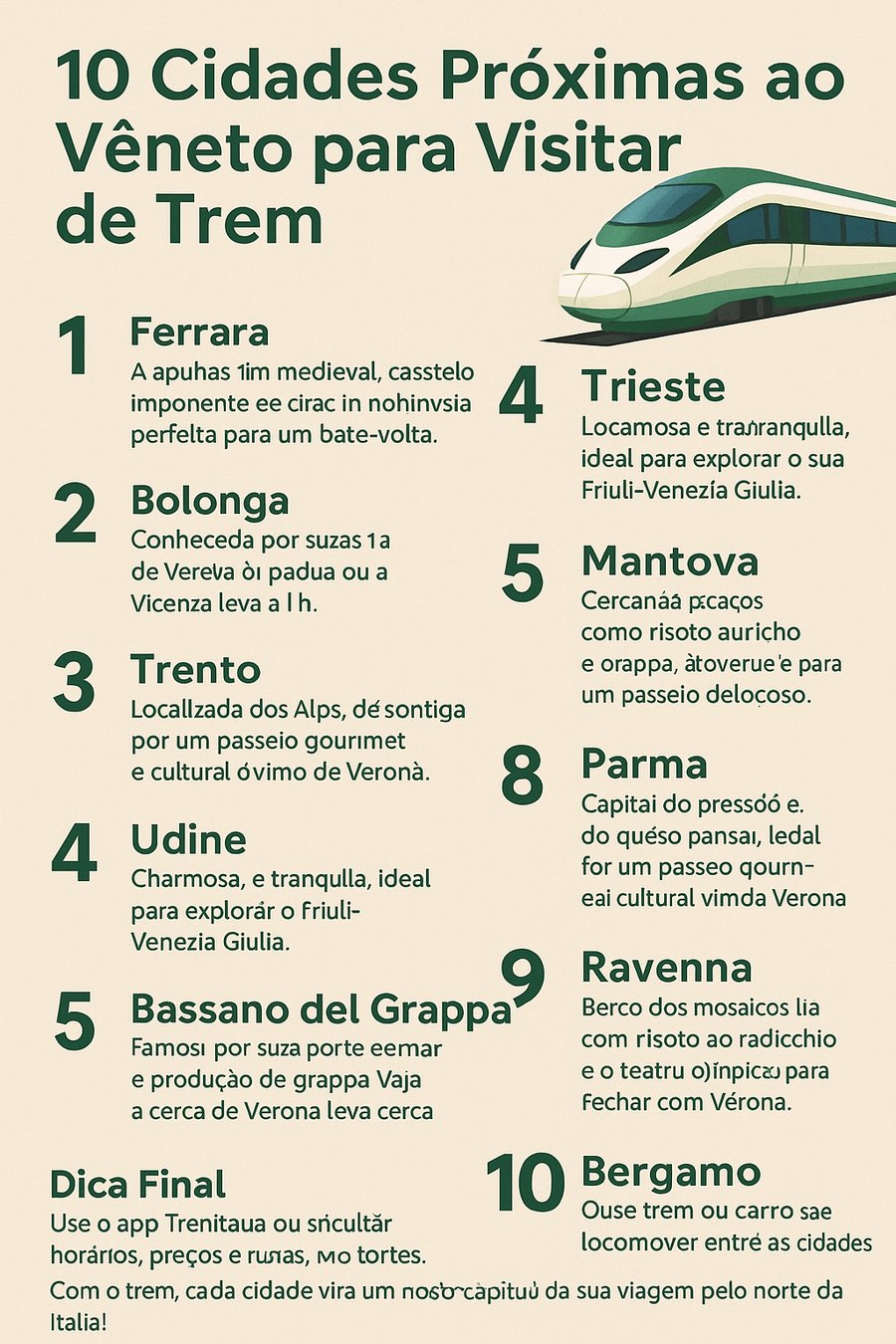 Descubra 10 Cidades Encantadoras no Norte da Itália Viajando de Trem pelo Vêneto