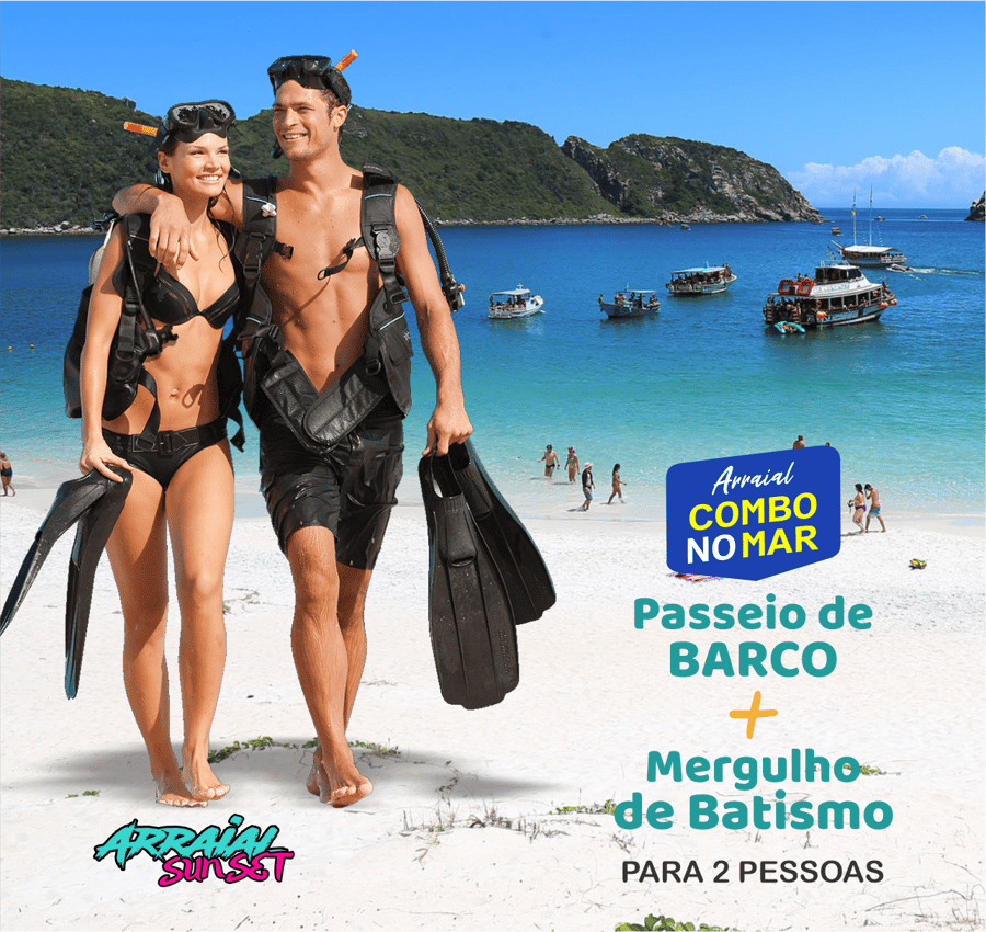 Combo - Passeio de Barco e Mergulho Batismo para 2 Pessoas