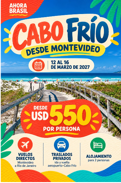 Paquete Cabo Frío desde Montevideo