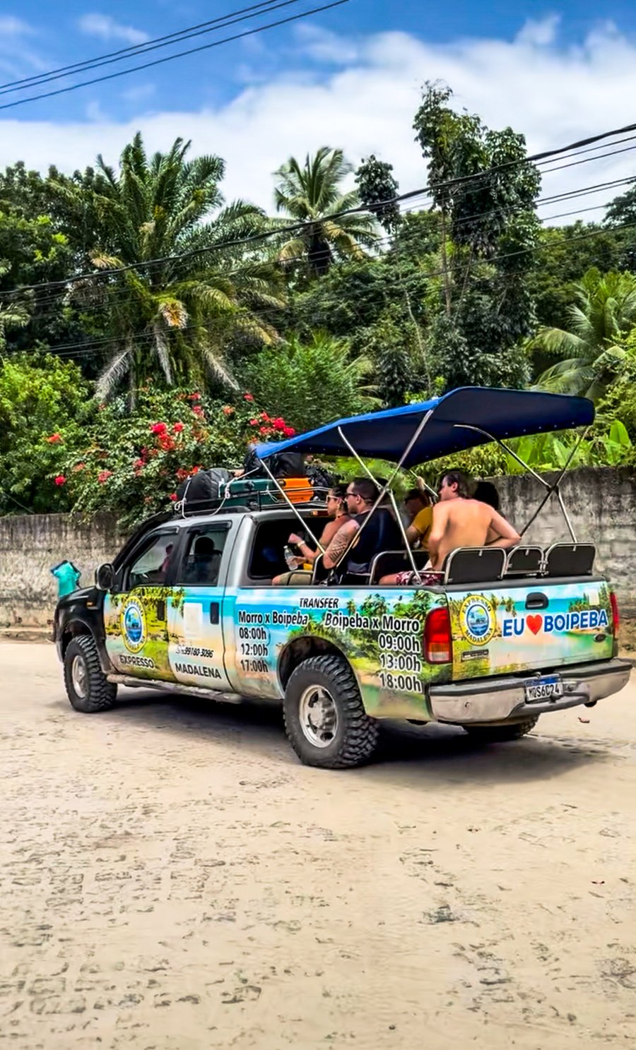 Transfer realizado por equipe pioneira para o destino de Boipeba.