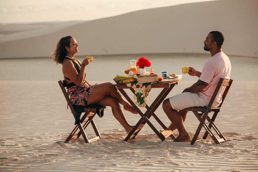 Café da manhã nos Lençóis Maranhenses