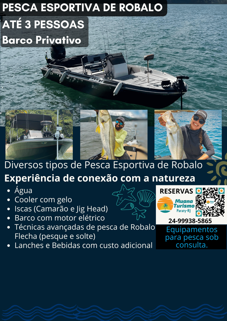 Pescaria Esportiva em Paraty Viva a emoção da pescaria esportiva em cenários paradisíacos! 