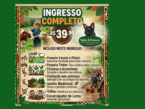 INGRESSO VISITAÇÃO  SÍTIO 5 PASSOS