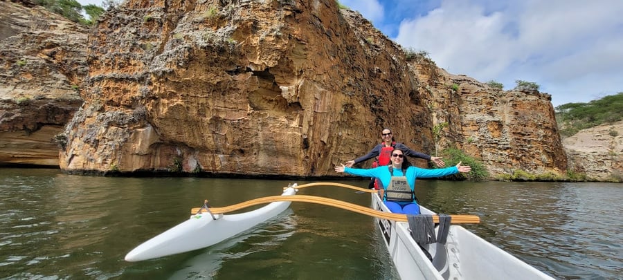 CANOAGEM NO LAGO DE XINGÓ COM CANOA HAVAIANA/POLINÉSIA OU CAIAQUE OCEÂNICO.