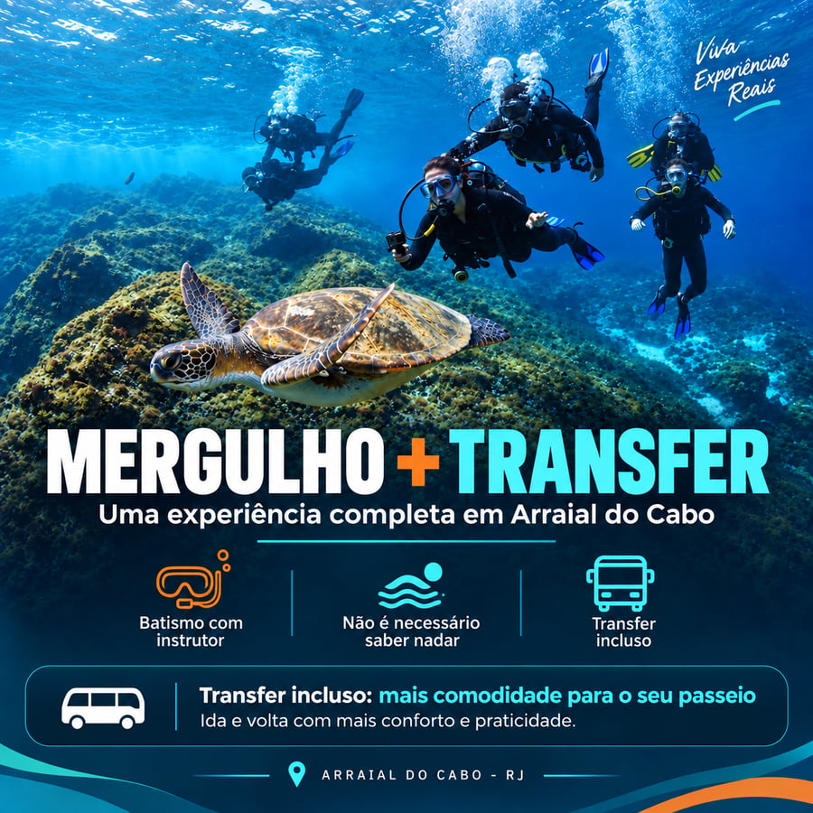 Passeio de Mergulho em Arraial do Cabo com Transfer
