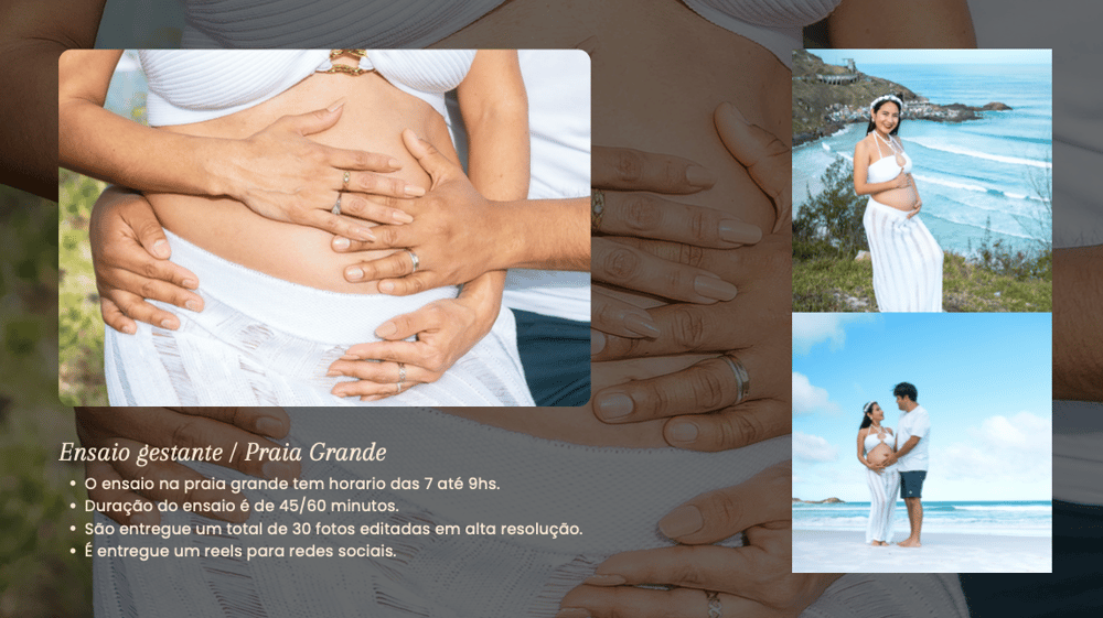 Ensaio Gestante Praia Grande - Arraial do Cabo
