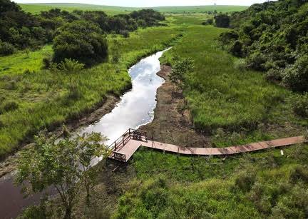Trilha com pôr do sol - Riacho