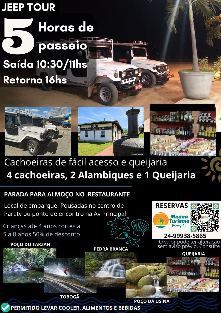 Explore Paraty de Jeep são 4 cachoeiras incríveis, 2 alambiques e 1 queijaria 