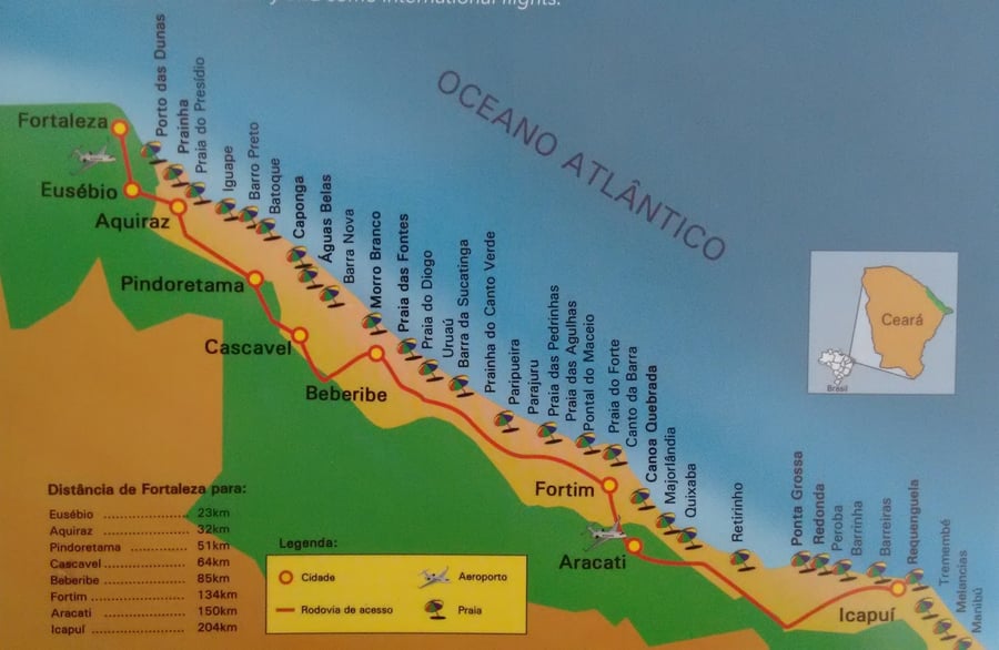 Mapa Rota das Falesias