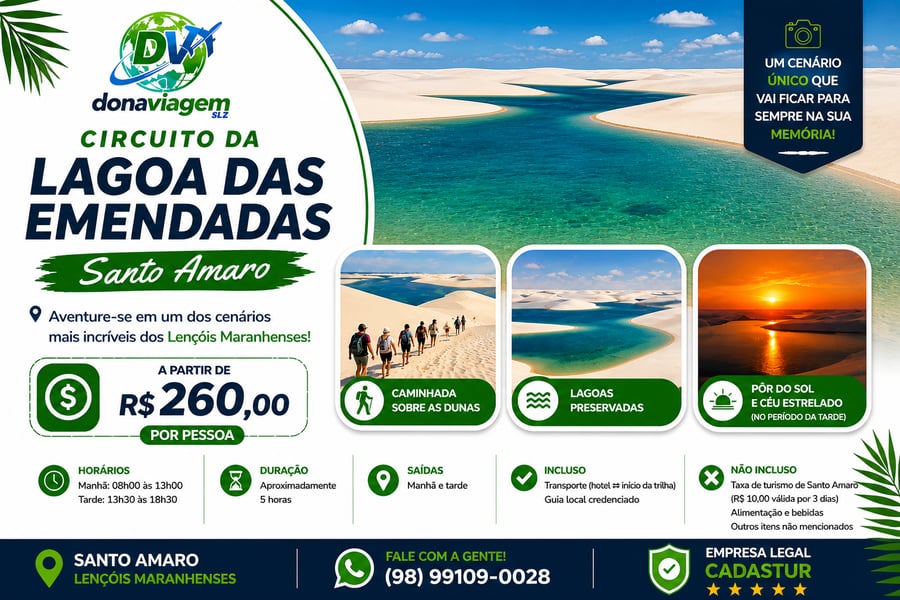 Lagoas Emendadas Santo Amaro Lençóis Maranhenses